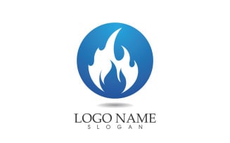 Fire and flame oil and gas symbol vector logo v89