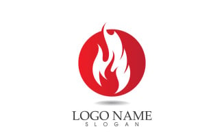 Fire and flame oil and gas symbol vector logo v90