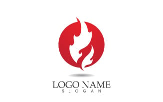 Fire and flame oil and gas symbol vector logo v94