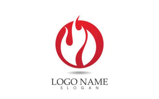 Fire and flame oil and gas symbol vector logo v95