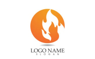 Fire and flame oil and gas symbol vector logo v96
