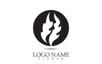 Fire and flame oil and gas symbol vector logo v114
