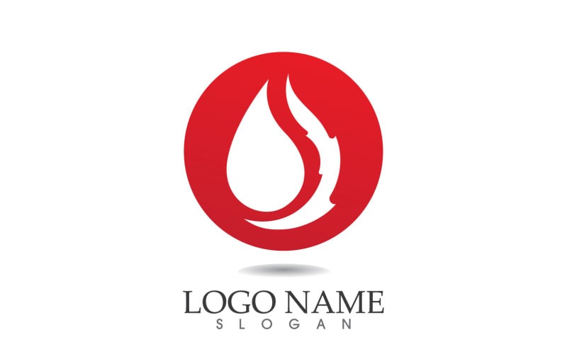 Fire and flame oil and gas symbol vector logo v116 Logo Template