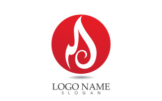 Fire and flame oil and gas symbol vector logo v117