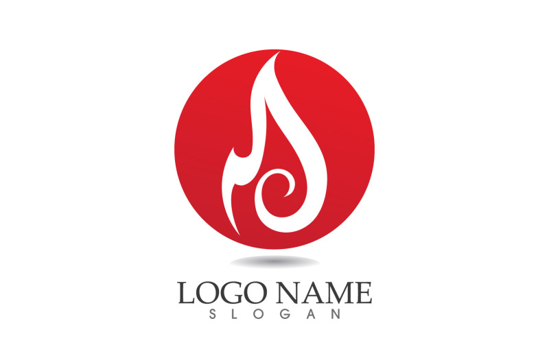 Fire and flame oil and gas symbol vector logo v117 Logo Template