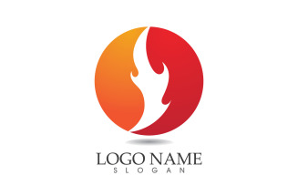 Fire and flame oil and gas symbol vector logo v119