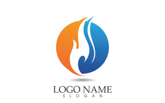 Fire and flame oil and gas symbol vector logo v121