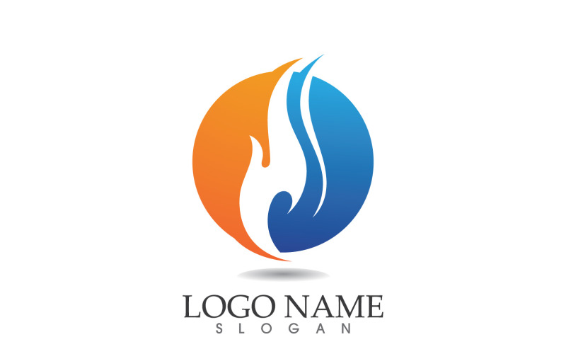 Fire and flame oil and gas symbol vector logo v121 Logo Template