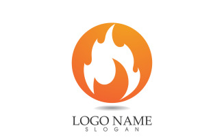 Fire and flame oil and gas symbol vector logo v122