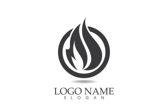 Fire and flame oil and gas symbol vector logo v123