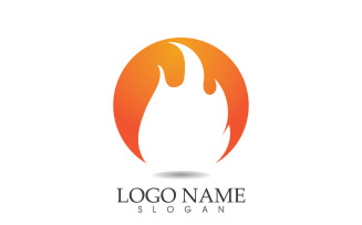 Fire and flame oil and gas symbol vector logo v124