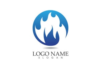 Fire and flame oil and gas symbol vector logo version 19