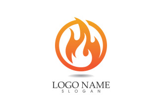 Fire and flame oil and gas symbol vector logo version 2