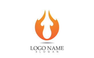Fire and flame oil and gas symbol vector logo version 30