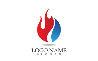 Fire and flame oil and gas symbol vector logo version 32