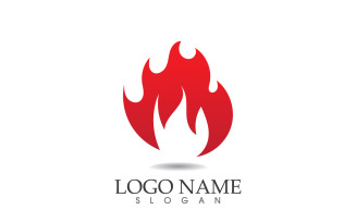 Fire and flame oil and gas symbol vector logo version 3