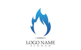 Fire and flame oil and gas symbol vector logo version 41