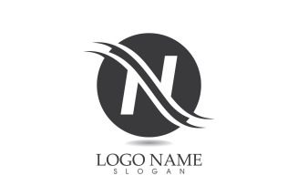 N initial business name logo vector design v10