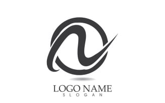 N initial business name logo vector design v12