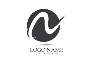 N initial business name logo vector design v13