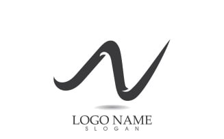 N initial business name logo vector design v14