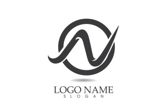 N initial business name logo vector design v15