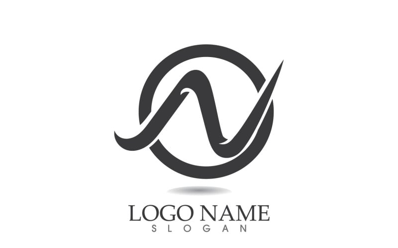 N initial business name logo vector design v15 Logo Template