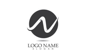 N initial business name logo vector design v16