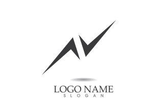 N initial business name logo vector design v17