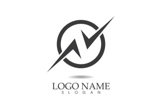 N initial business name logo vector design v18