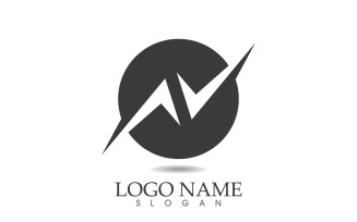N initial business name logo vector design v19