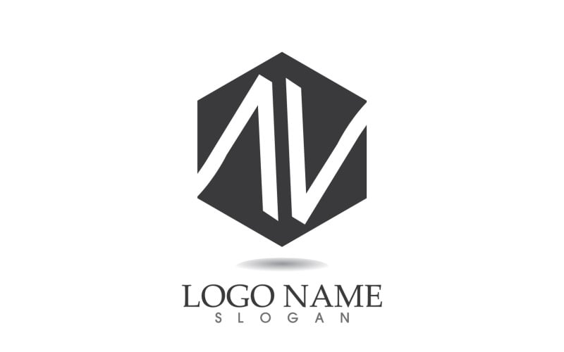 N initial business name logo vector design v1 Logo Template