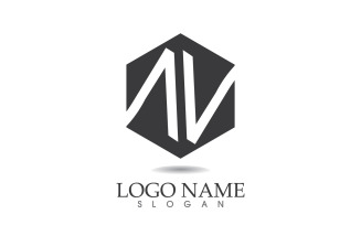 N initial business name logo vector design v1