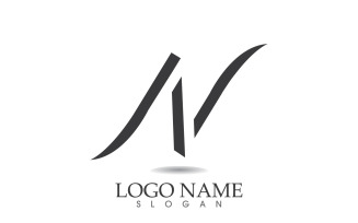 N initial business name logo vector design v20