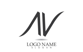 N initial business name logo vector design v21