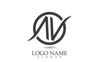 N initial business name logo vector design v23