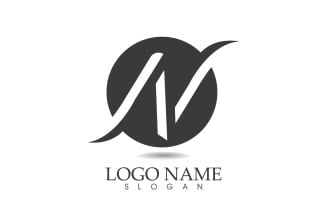 N initial business name logo vector design v24