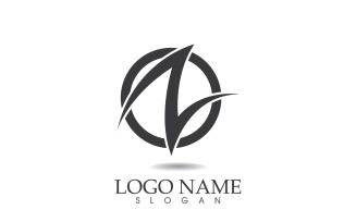 N initial business name logo vector design v2