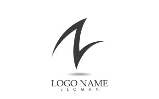 N initial business name logo vector design v3