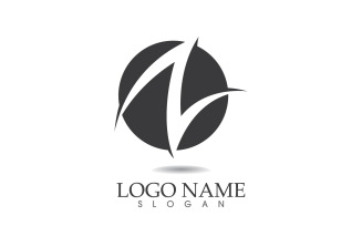 N initial business name logo vector design v4