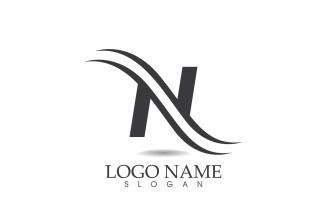 N initial business name logo vector design v5