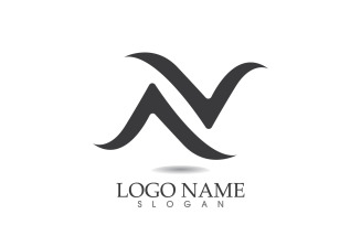 N initial business name logo vector design v6