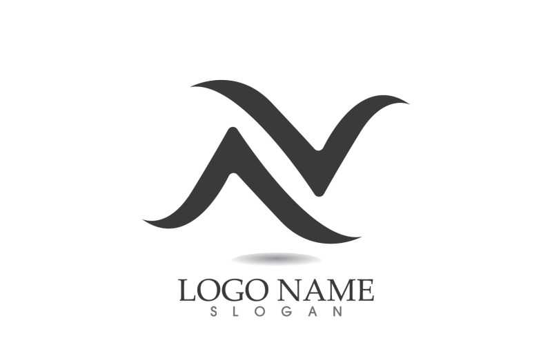 N initial business name logo vector design v6 Logo Template