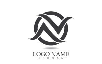N initial business name logo vector design v7
