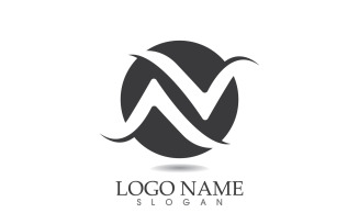 N initial business name logo vector design v8