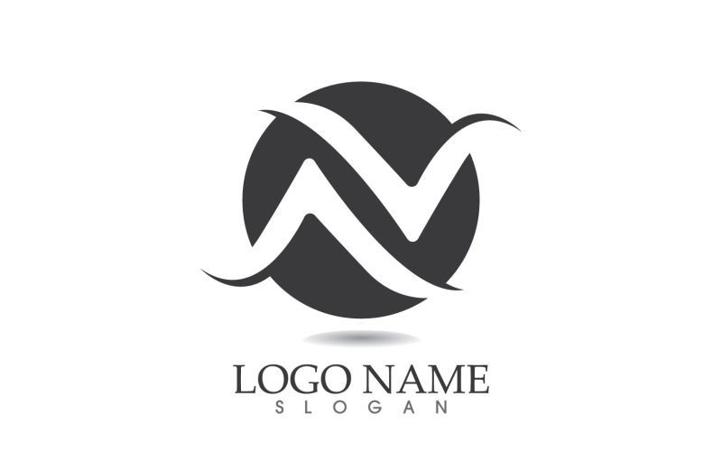 N initial business name logo vector design v8 Logo Template