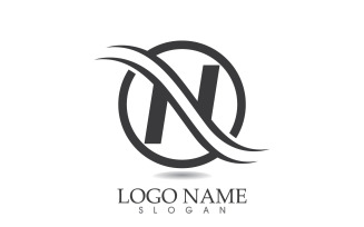 N initial business name logo vector design v9