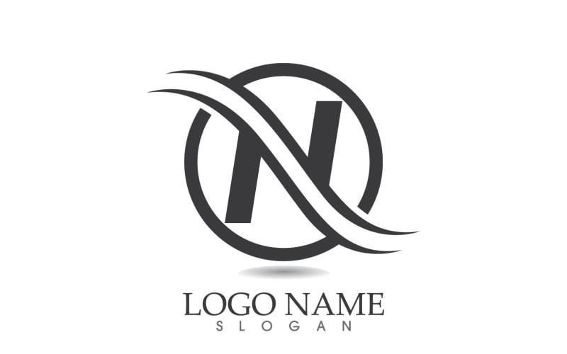 N initial business name logo vector design v9 Logo Template