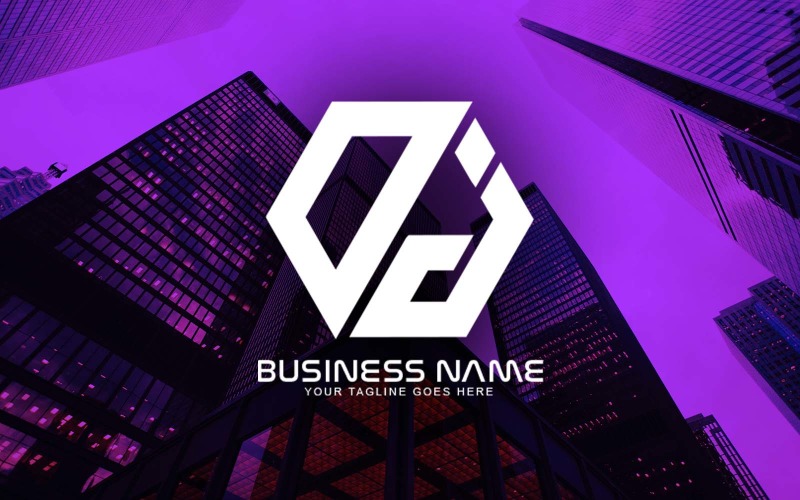 Professional Polygonal OJ Letter Logo Design For Your Business - Brand Identity Logo Template