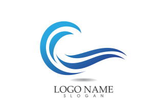 Water wave logo beach blue template design v10